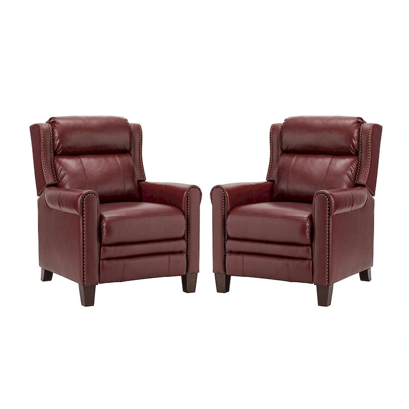 Fauteuil inclinable manuel en cuir véritable