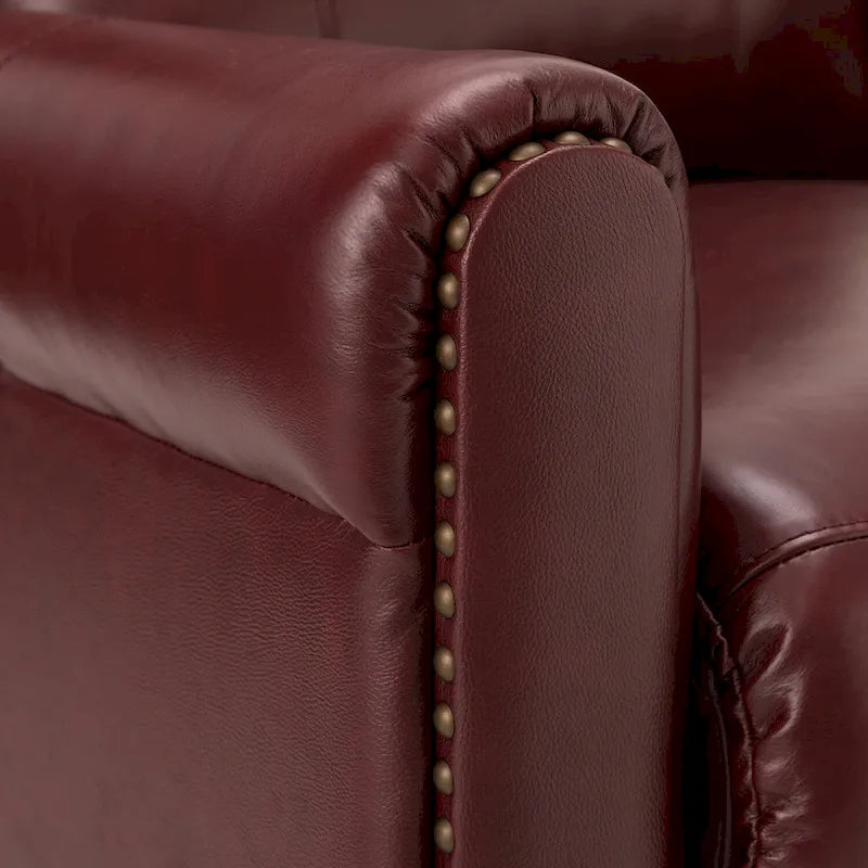 Fauteuil inclinable manuel en cuir véritable
