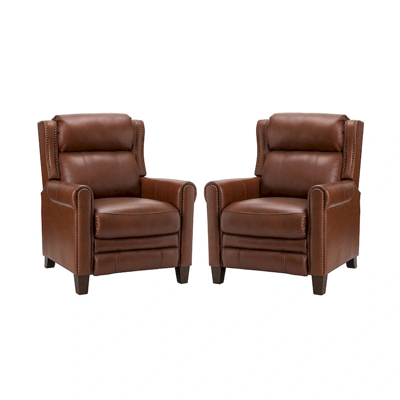Fauteuil inclinable manuel en cuir véritable