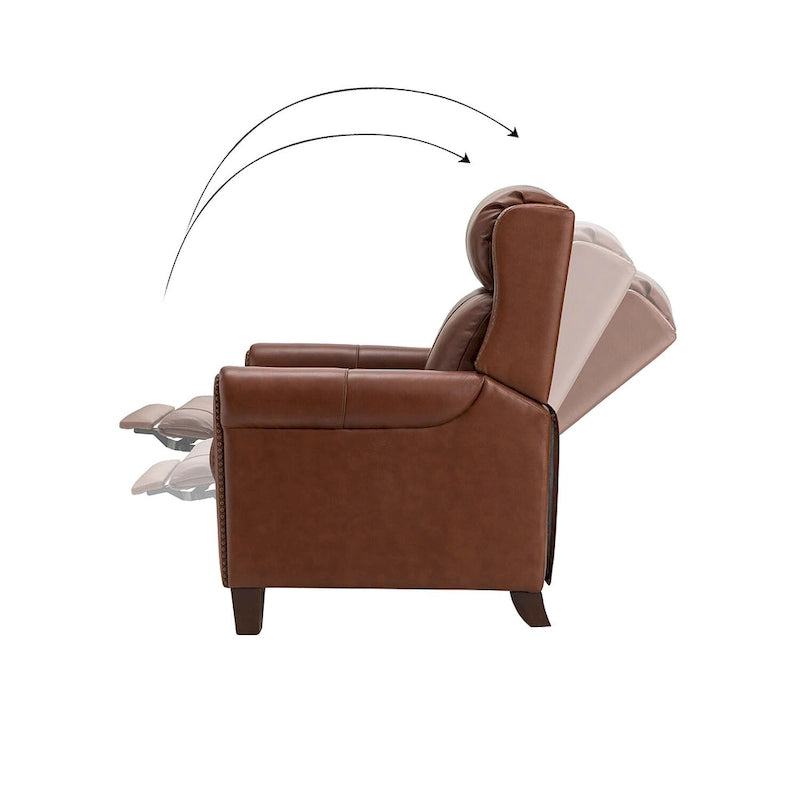 Fauteuil inclinable manuel en cuir véritable