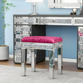 Tabouret de coiffeuse miroir diamant avec siège en velours rembourré