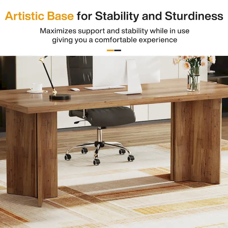 Bureau de direction, Grand bureau d'ordinateur moderne en bois