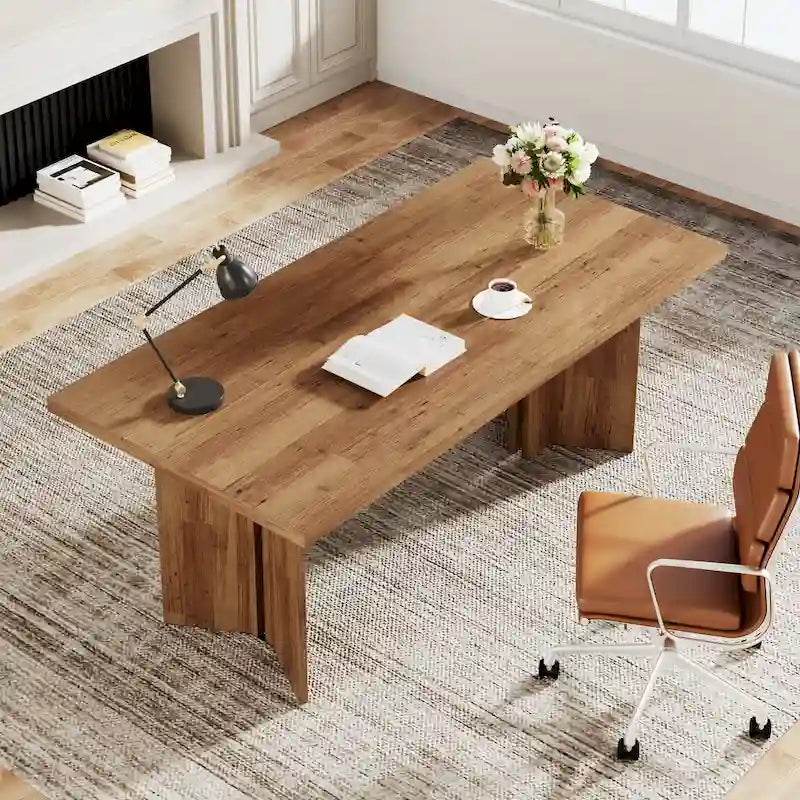 Bureau de direction, Grand bureau d'ordinateur moderne en bois