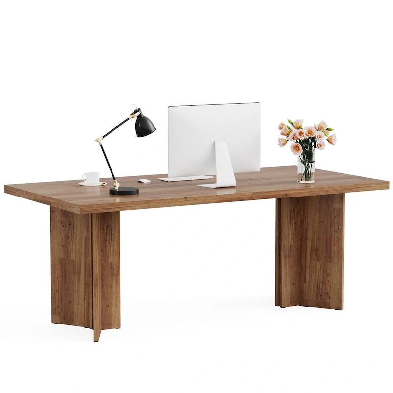 Bureau de direction, Grand bureau d'ordinateur moderne en bois