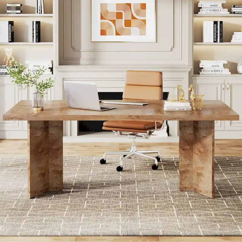 Bureau de direction, Grand bureau d'ordinateur moderne en bois