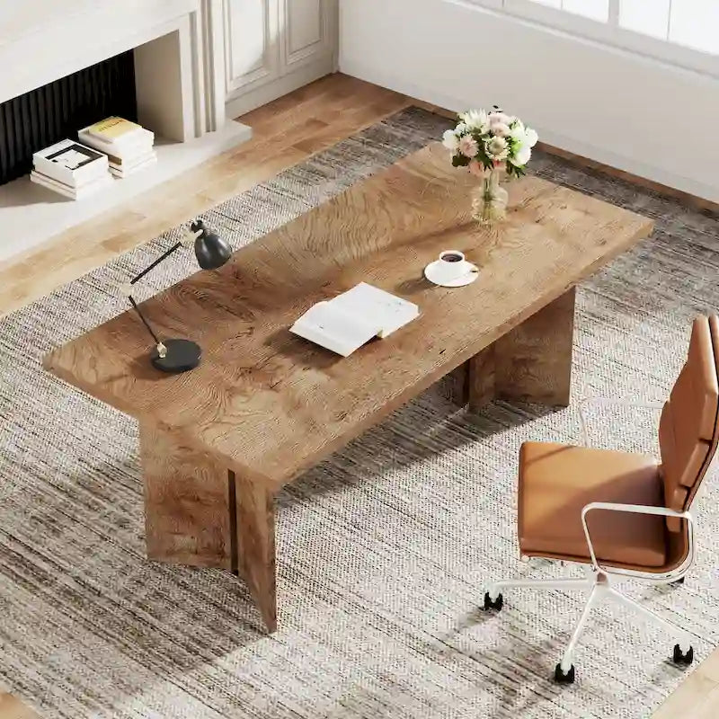 Bureau de direction, Grand bureau d'ordinateur moderne en bois