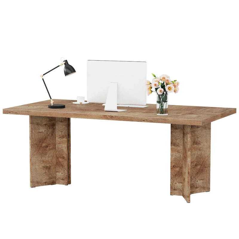 Bureau de direction, Grand bureau d'ordinateur moderne en bois