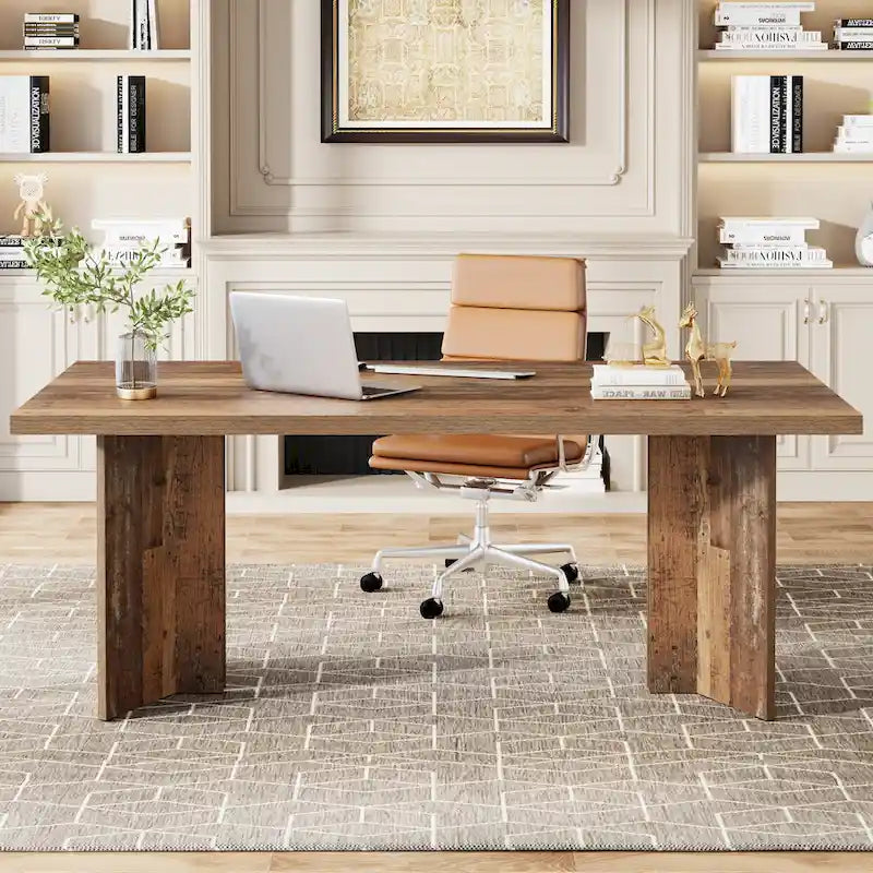 Bureau de direction, Grand bureau d'ordinateur moderne en bois