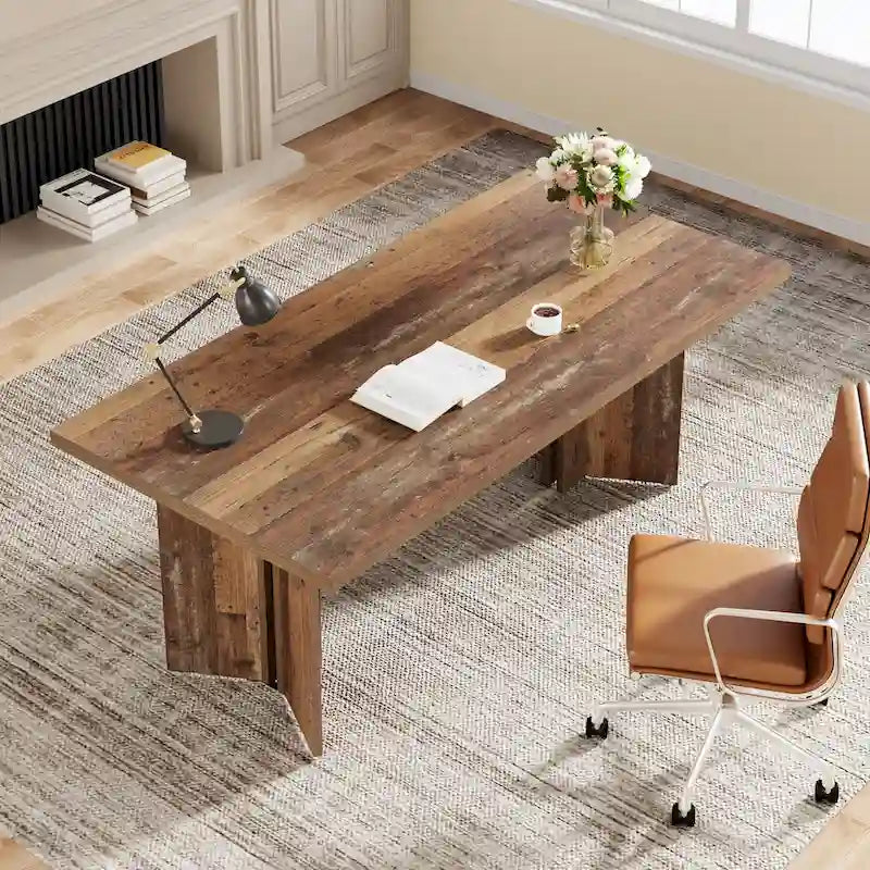 Bureau de direction, Grand bureau d'ordinateur moderne en bois