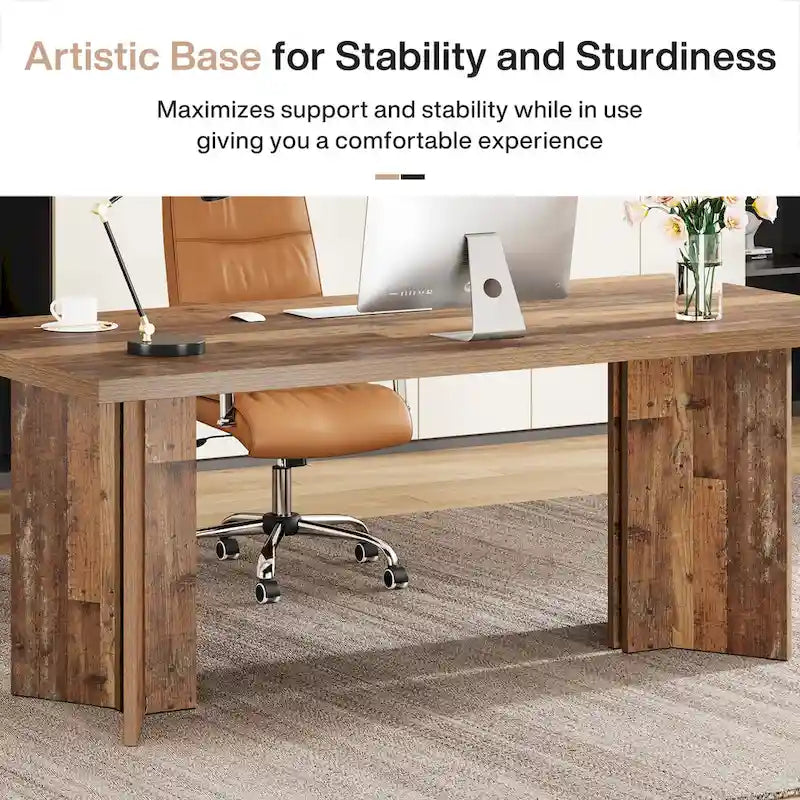 Bureau de direction, Grand bureau d'ordinateur moderne en bois