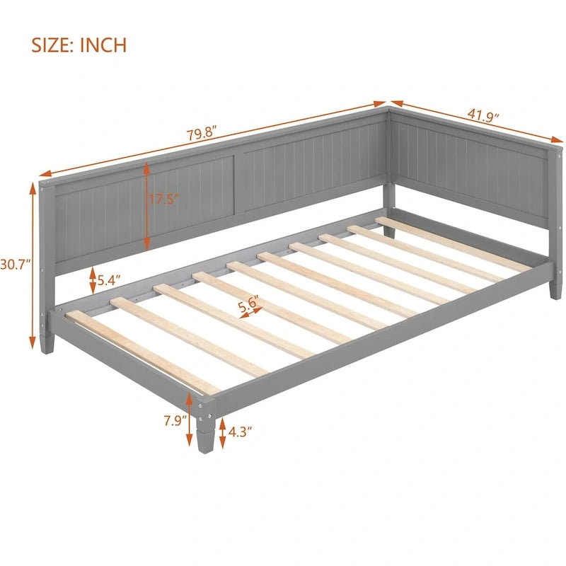 Lit de repos/banquette en bois, format lit simple