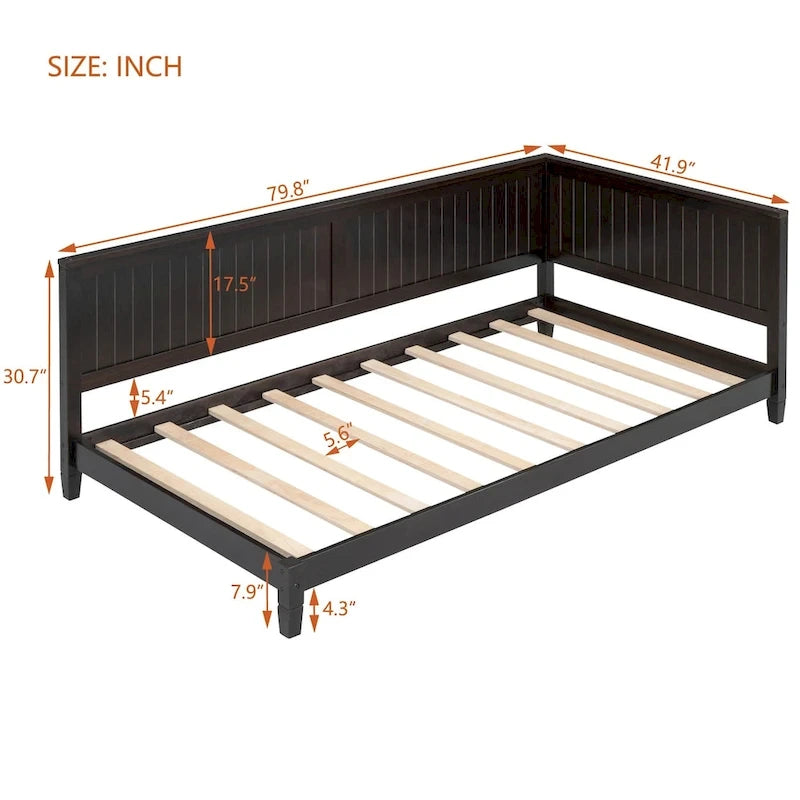 Lit de repos/banquette en bois, format lit simple