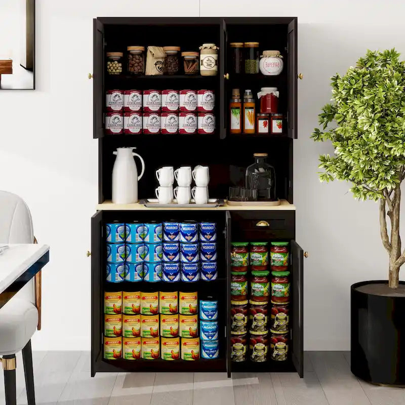 Meuble de rangement de cuisine avec support pour micro-ondes