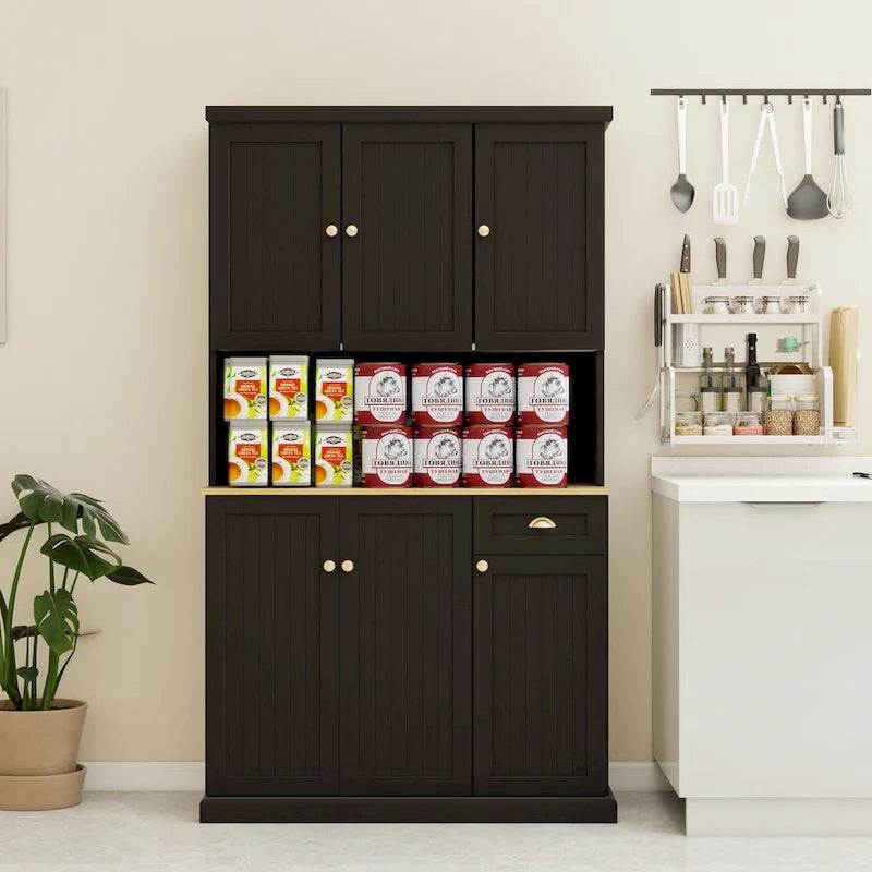 Meuble de rangement de cuisine avec support pour micro-ondes