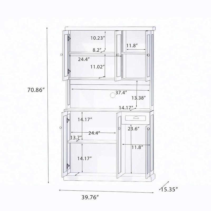 Meuble de rangement de cuisine avec support pour micro-ondes