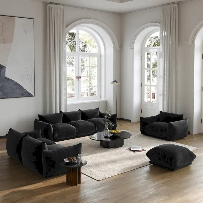 Canapés, fauteuils et poufs modernes en tissu chenille