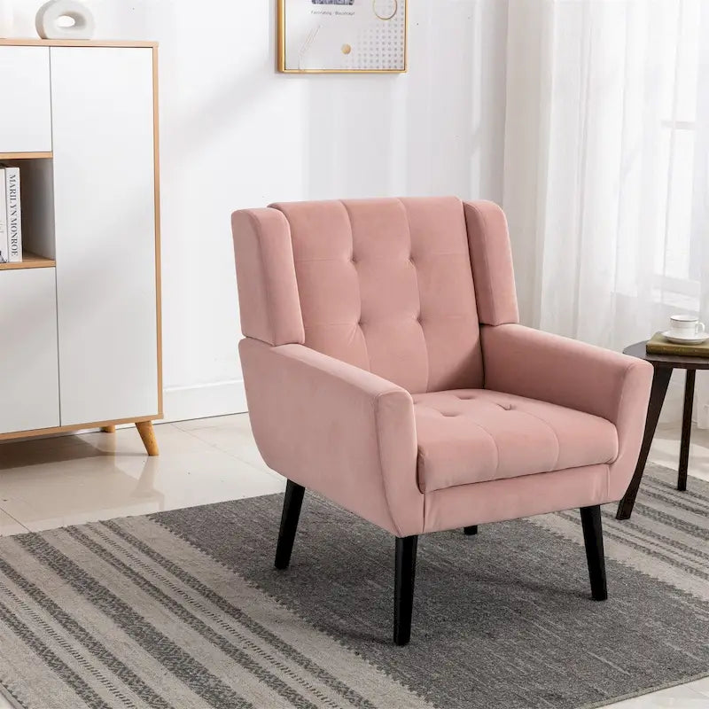 Fauteuil d'appoint ergonomique en velours doux moderne