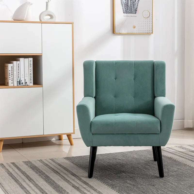 Fauteuil d'appoint ergonomique en velours doux moderne