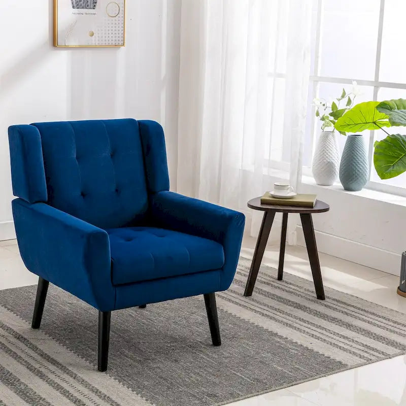 Fauteuil d'appoint ergonomique en velours doux moderne