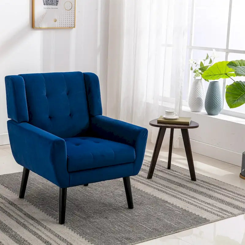 Fauteuil d'appoint ergonomique en velours doux moderne