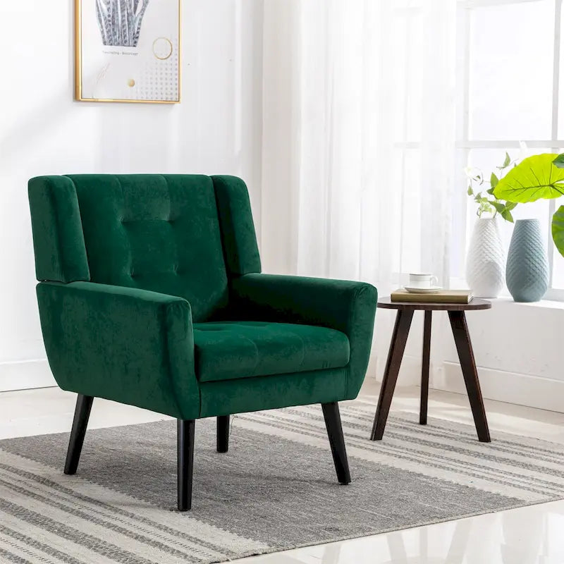 Fauteuil d'appoint ergonomique en velours doux moderne