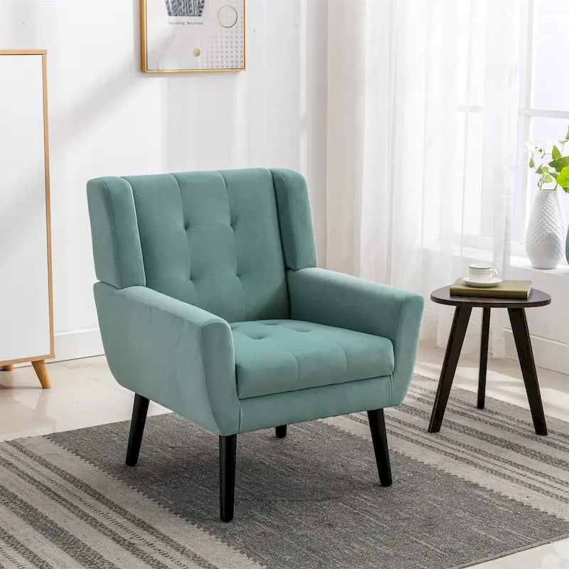 Fauteuil d'appoint ergonomique en velours doux moderne