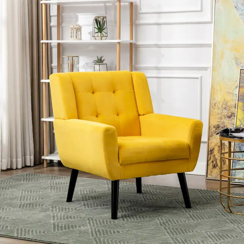Fauteuil d'appoint ergonomique en velours doux moderne