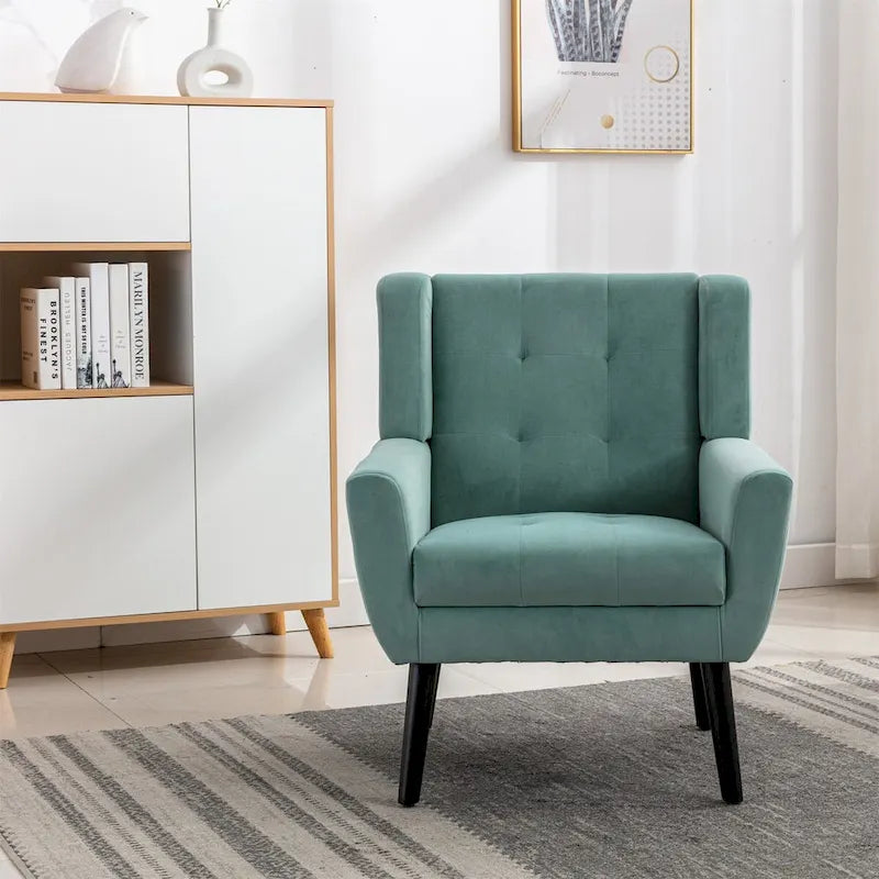 Fauteuil d'appoint ergonomique en velours doux moderne