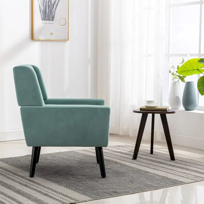 Fauteuil d'appoint ergonomique en velours doux moderne