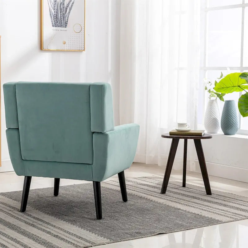 Fauteuil d'appoint ergonomique en velours doux moderne