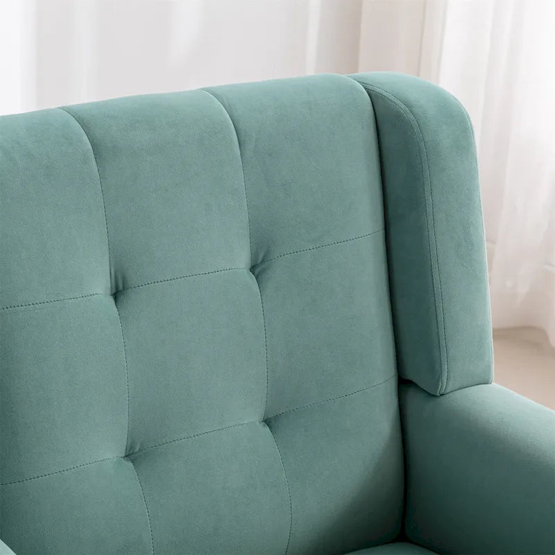 Fauteuil d'appoint ergonomique en velours doux moderne