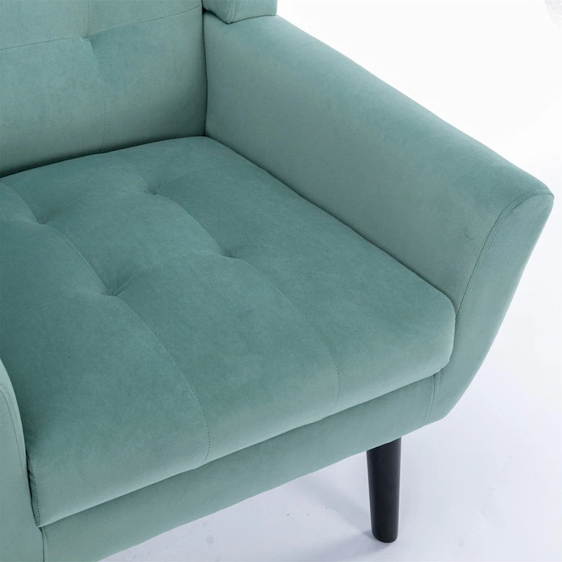 Fauteuil d'appoint ergonomique en velours doux moderne