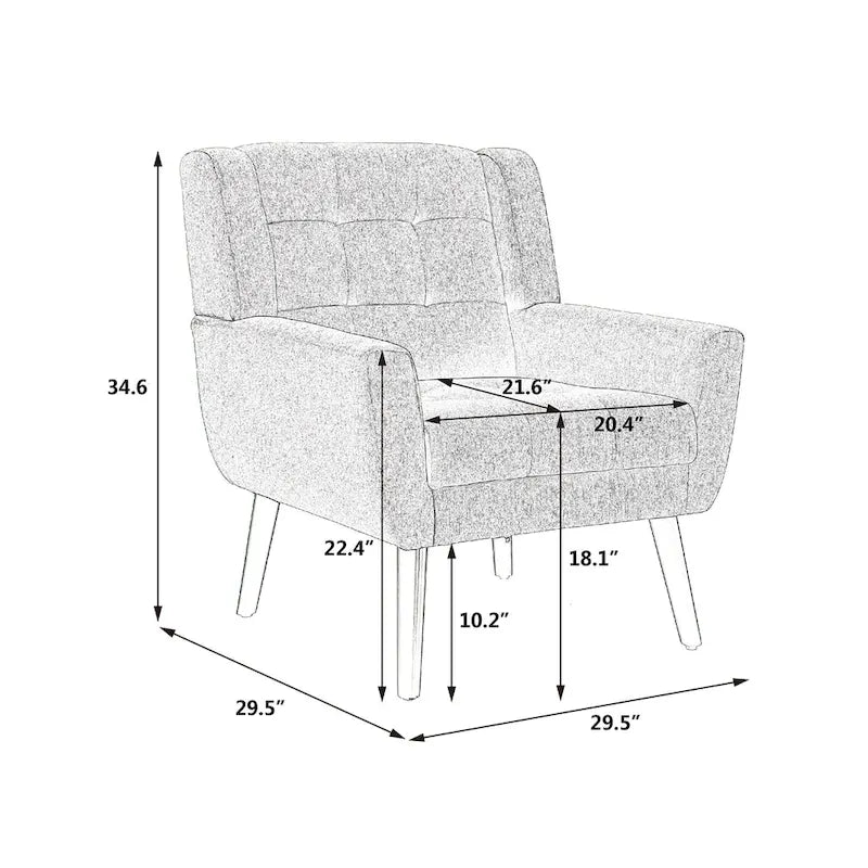 Fauteuil d'appoint ergonomique en velours doux moderne