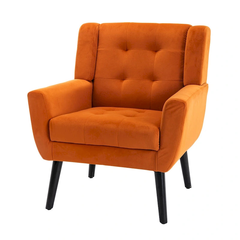 Fauteuil d'appoint ergonomique en velours doux moderne