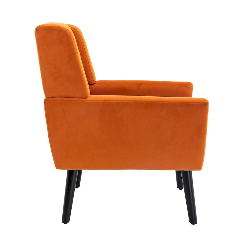 Fauteuil d'appoint ergonomique en velours doux moderne