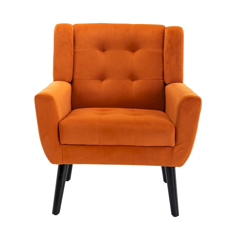 Fauteuil d'appoint ergonomique en velours doux moderne