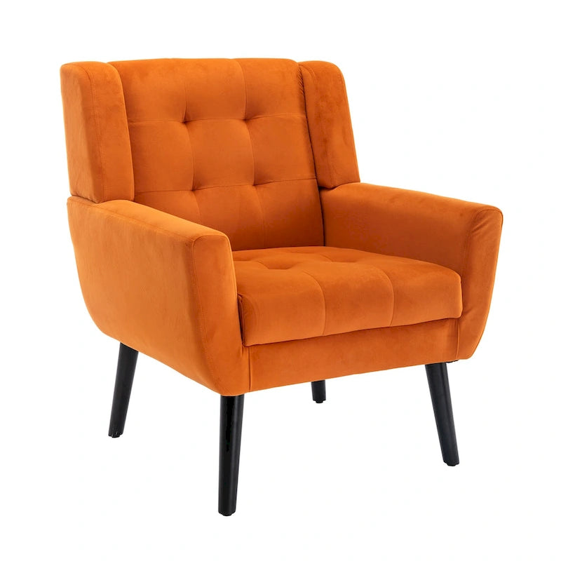 Fauteuil d'appoint ergonomique en velours doux moderne