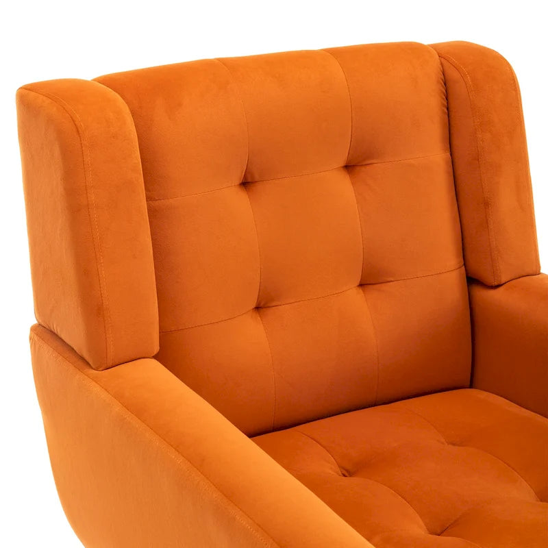 Fauteuil d'appoint ergonomique en velours doux moderne