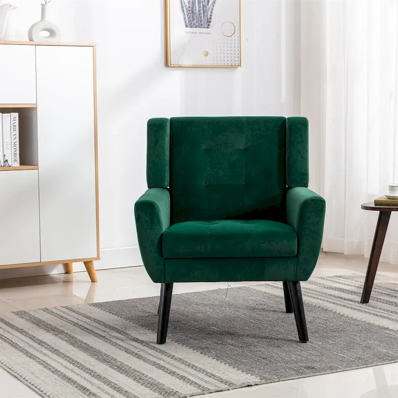 Fauteuil d'appoint ergonomique en velours doux moderne