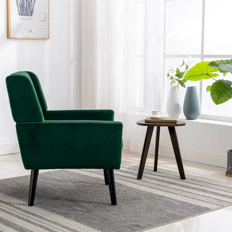 Fauteuil d'appoint ergonomique en velours doux moderne