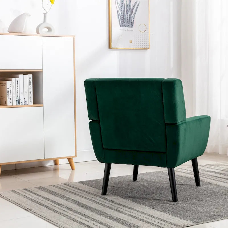 Fauteuil d'appoint ergonomique en velours doux moderne