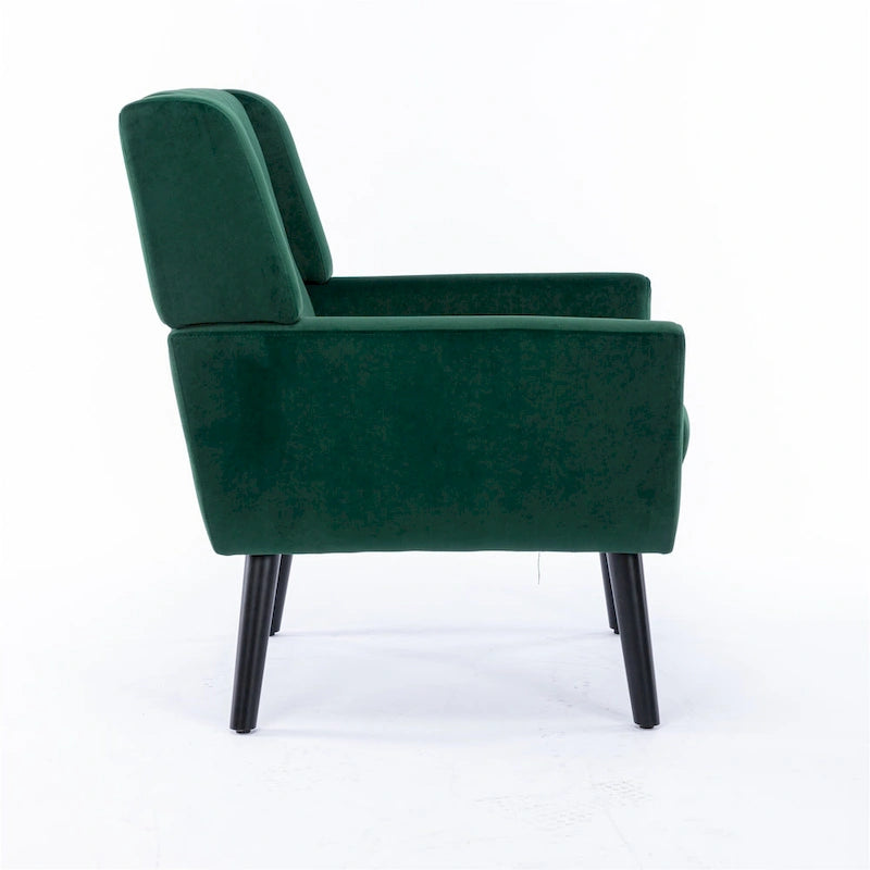 Fauteuil d'appoint ergonomique en velours doux moderne