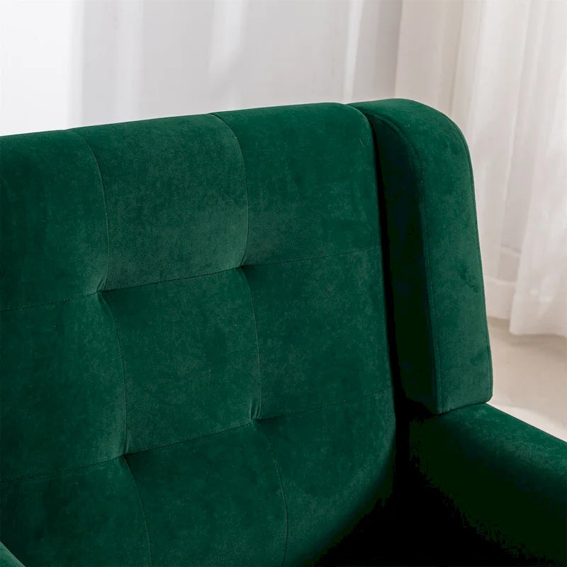 Fauteuil d'appoint ergonomique en velours doux moderne