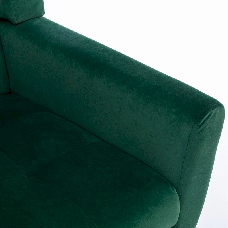 Fauteuil d'appoint ergonomique en velours doux moderne