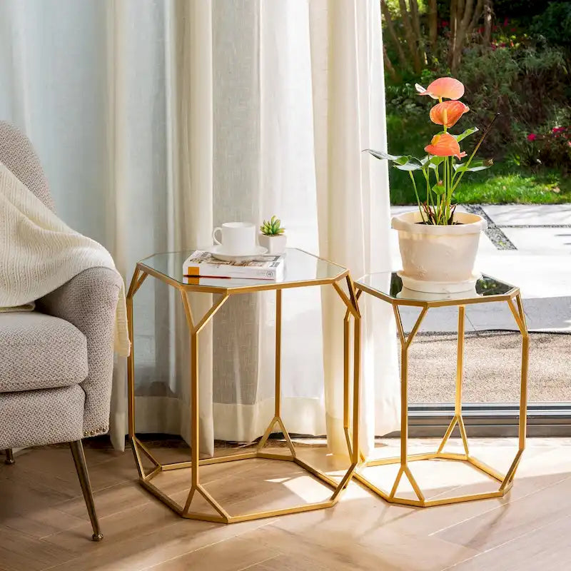 Table d'appoint moderne en verre pour canapé