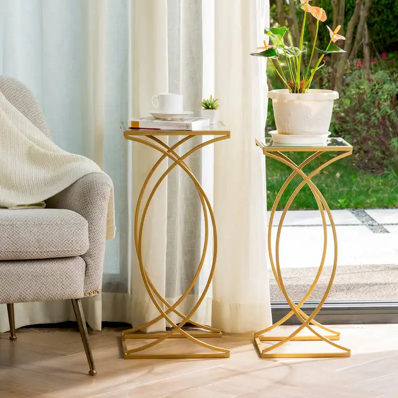 Table d'appoint moderne en verre pour canapé