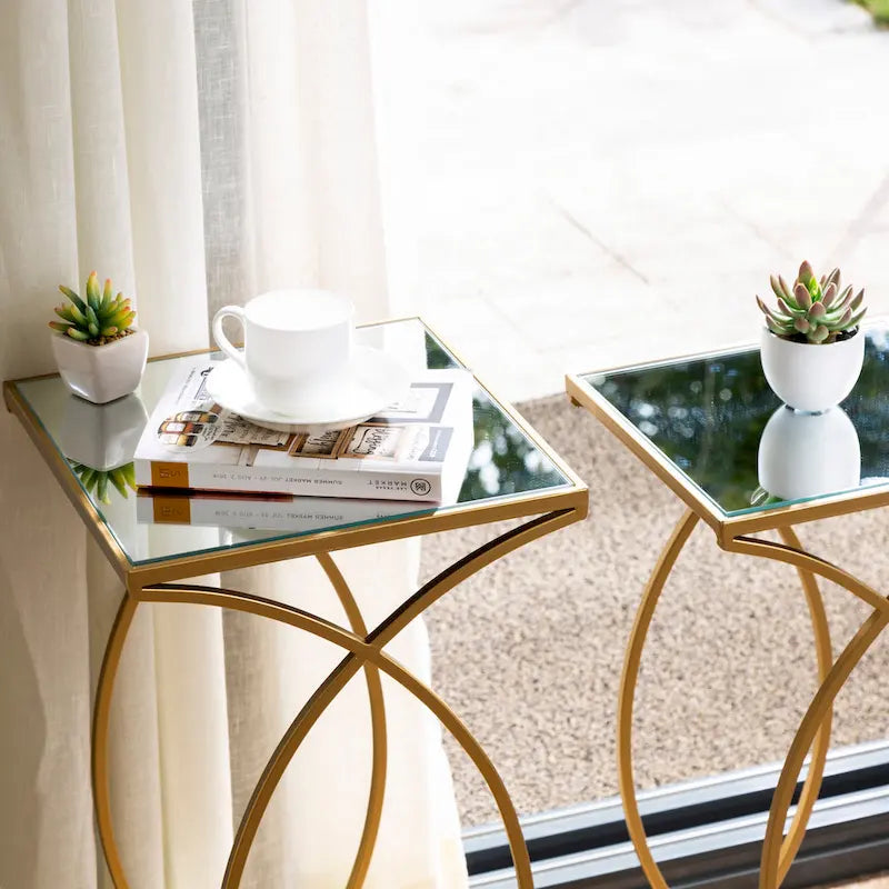 Table d'appoint moderne en verre pour canapé