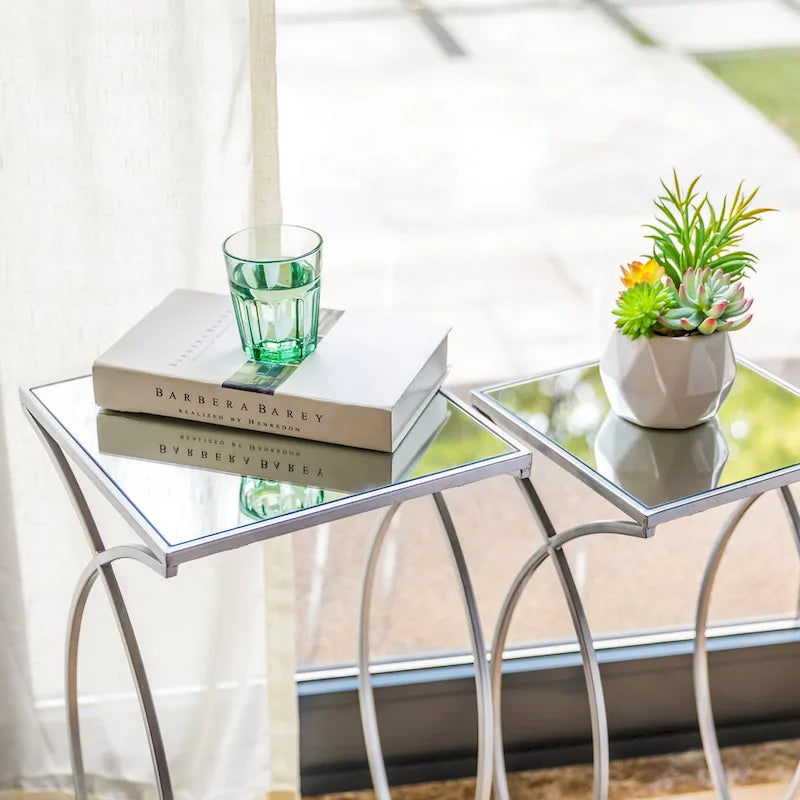 Table d'appoint moderne en verre pour canapé