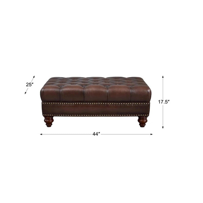 Ottoman en Cuir Pleine Fleur