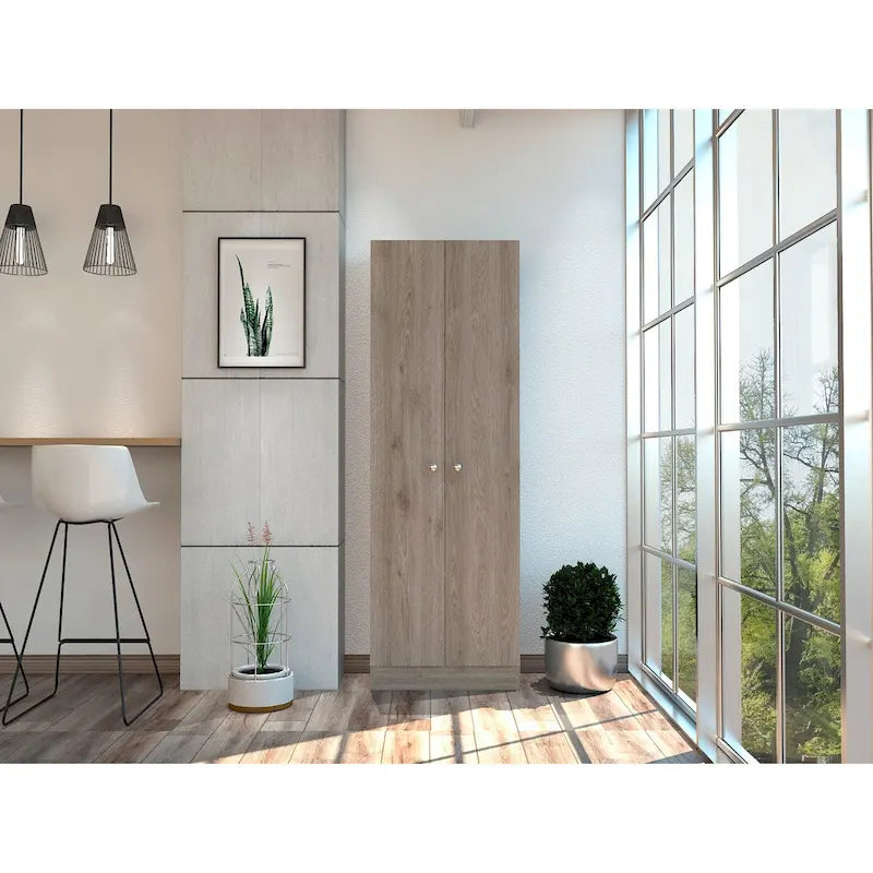 Meuble de rangement double porte, finition blanche, haute qualité et durable